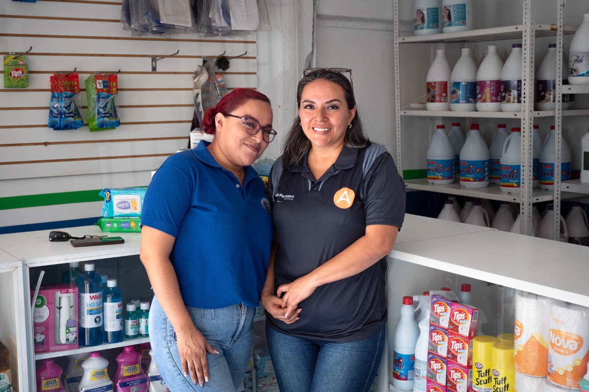 Lorena and another woman in her shop